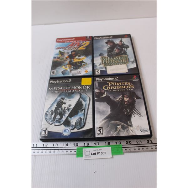 (4) PlayStation 2 Video Games: Pirates of the Caribbean, Medal of Honor, ATV Offroad