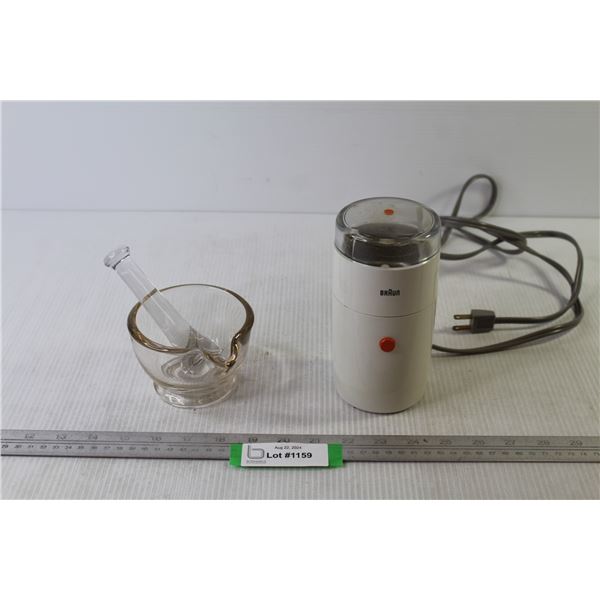 Braun Grinder (working) - Glass Pestle & Mortar
