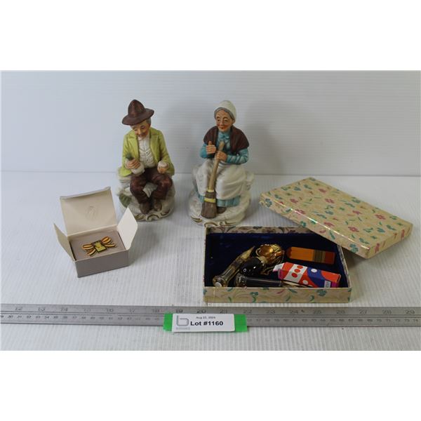 Old Man & Lady Sculptures - Liberty Pin (1886-1986) - Small Perfumes