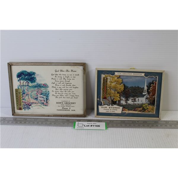 (2) Thermometers - Don's Grocery Paddock Wood; Sask. - Our Stores Lipton & Dysart