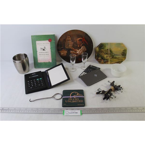 Norman Rockwell Plate - Ducks Unlimited Coasters & Calculator - Matchless Book - Misc. Items