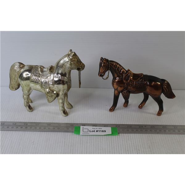 (2) Metal Horses