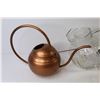 Image 3 : (2) Glass Pitchers - Copper Watering Can - Vintage Kettle - Bag of Beach Pebbles