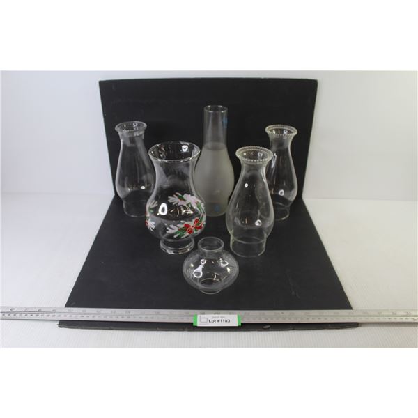 (7) Assorted Oil Lamp Chimneys