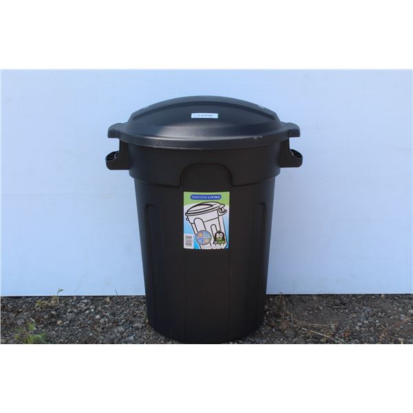 **80L Plastic Garbage Can w/Snap-on Lid (unused)