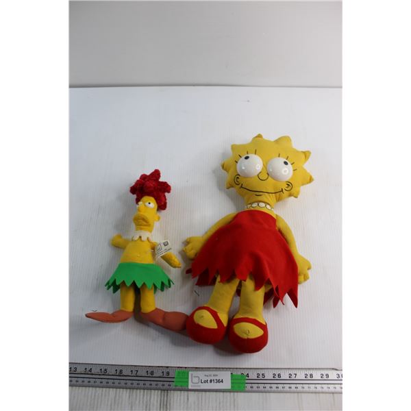 (2) The Simpsons Plush Toys - Sideshow Bob and Lisa