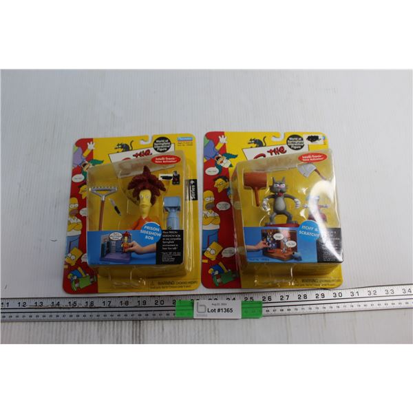 (2) The Simpsons Prison Sideshow Bob and Itchy & Scratch Figures