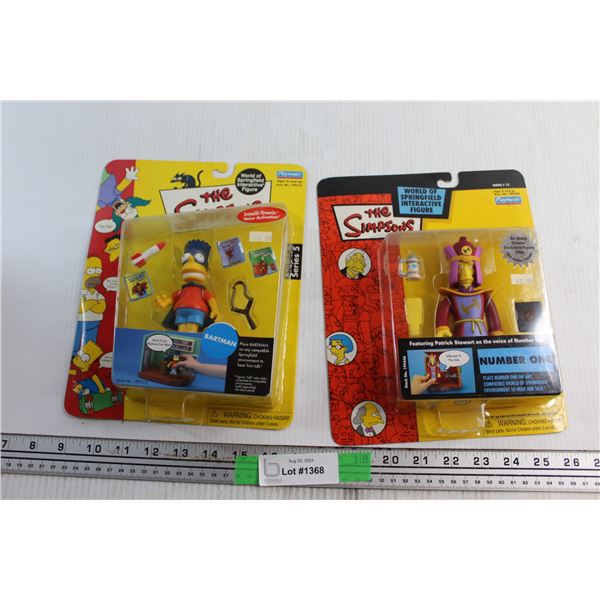 (2) The Simpsons Bartman and Number One Figures