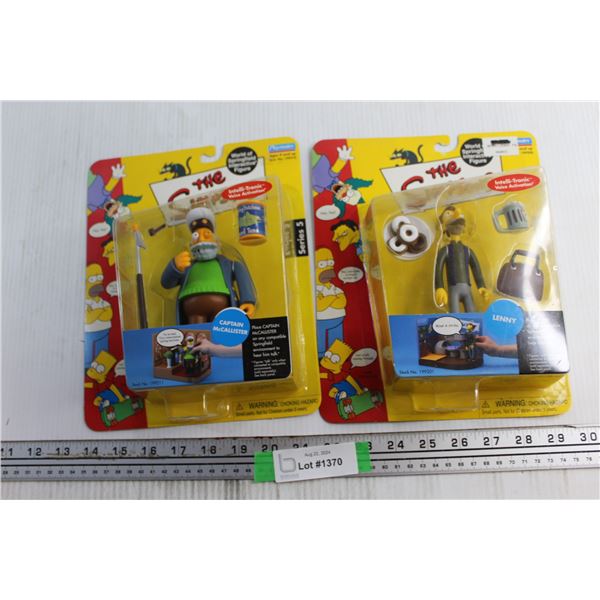 (2) The Simpsons Lenny and Captain McCallister Figures