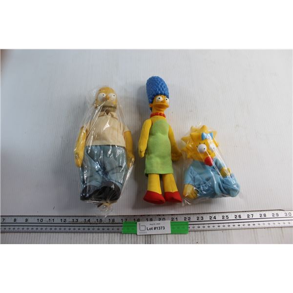 (3) The Simpsons Plush Toys - Homer, Marge and Maggie