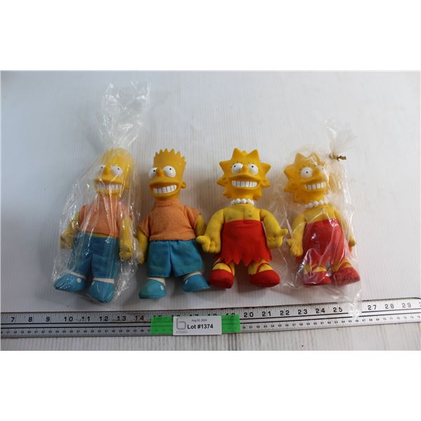 (4) The Simpsons Plush Toys - Barts and Lisas