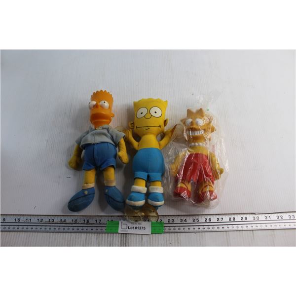 (3) The Simpsons Plush Toys - Barts and Lisa