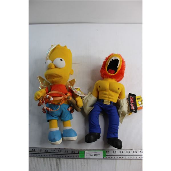 (2) The Simpsons Plush Toys - Willie and Bart