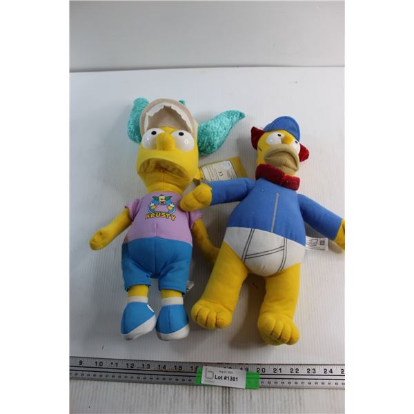 (2) The Simpsons Plush Toys - Homer and Bart