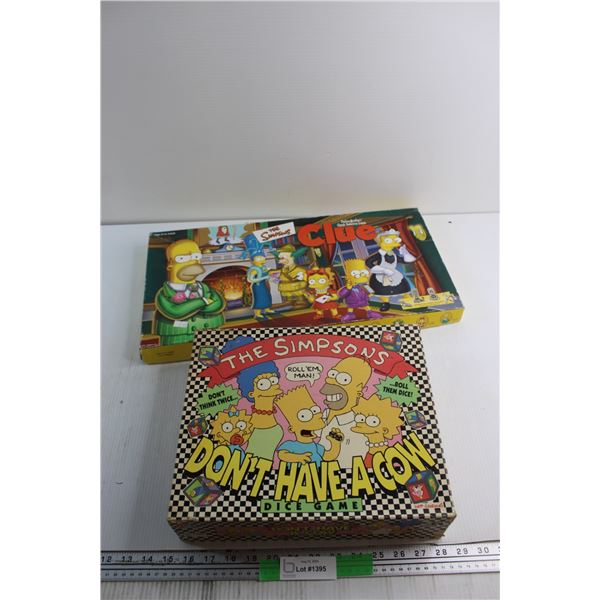 The Simpsons Clue and Don't Have a Cow Games - As Is