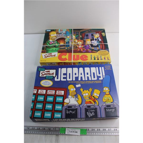 The Simpsons Clue and Jeopardy Games - As Is