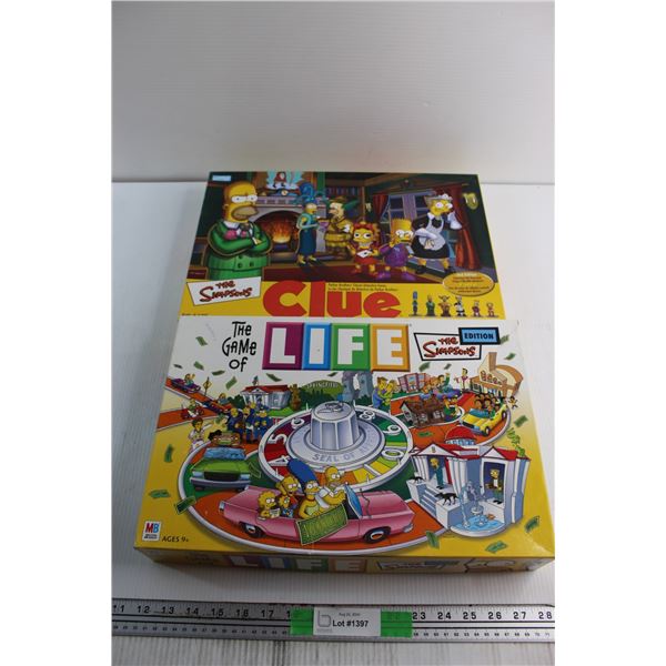 The Simpsons Clue and The Game of Life Games - As Is