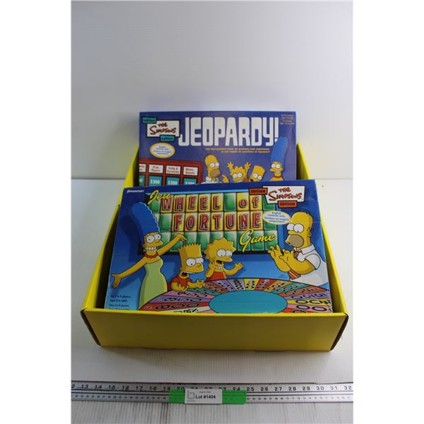 The Simpsons Wheel of Fortune and Jeopardy Games - As Is