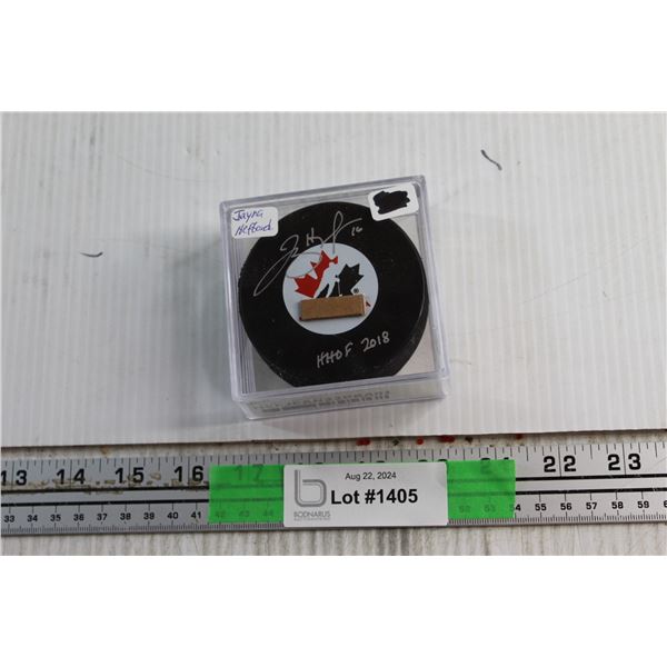 Jeyna Hefford Hockey Signed Puck with Certificate of Authentication