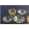 Image 3 : (4) Citron Yellow Glass Sherbet Dishes (3)Citron Yellow Glass Nappies