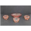 Image 1 : (4) Pink Depression Glass Items - (2) Footed Sugar Bowls ( No Lids), Berry Bowl, and Serving Dish