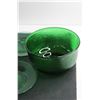 Image 3 : Green Glass Bowl 9'' and (6) Plates 5''