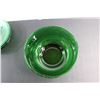 Image 5 : Green Glass Bowl 9'' and (6) Plates 5''