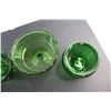 Image 5 : (4) Green Glass Vases and Centrepiece Bowls