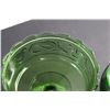 Image 6 : (4) Green Glass Vases and Centrepiece Bowls