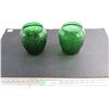 Image 1 : (2) Green Glass Vases
