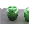 Image 3 : (2) Green Glass Vases
