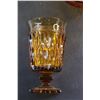Image 6 : Amber Glass Bowl 10'', Serving Plate and (2) Amber Glass Glasses