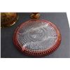 Image 9 : Amber Glass Bowl 10'', Serving Plate and (2) Amber Glass Glasses