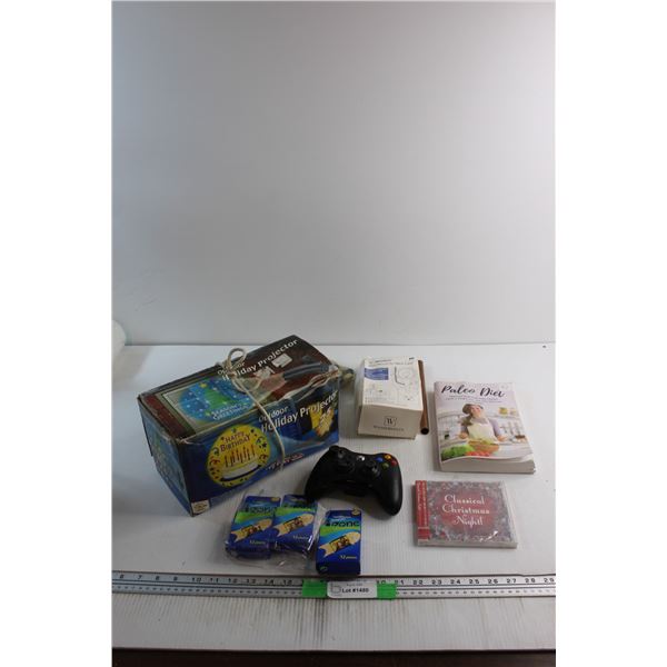 Outdoor Holiday Projector, Xbox Controller and Assorted Items