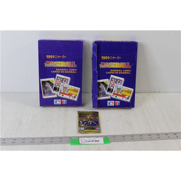 (2) 1991 O-Pee-Chee Premier Baseball Trading Cards 36 Count - Packs Still Sealed