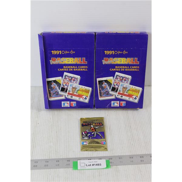 (2) 1991 O-Pee-Chee Premier Baseball Trading Cards 36 Count - Packs Still Sealed