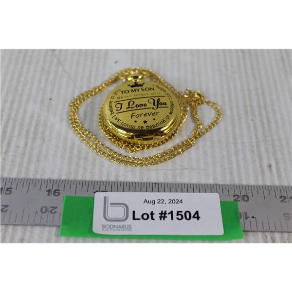 To My Son Gold Coloured Pocket Watch - Not Authenticated