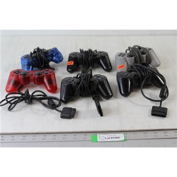(6) Assorted PlayStation 2 Controllers