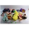 Image 1 : (7) Assorted Plush Toys, Dora Bag, (2) Dolls, Face Mask and Toy Gun