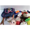 Image 2 : (7) Assorted Plush Toys, Dora Bag, (2) Dolls, Face Mask and Toy Gun