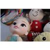 Image 6 : (7) Assorted Plush Toys, Dora Bag, (2) Dolls, Face Mask and Toy Gun