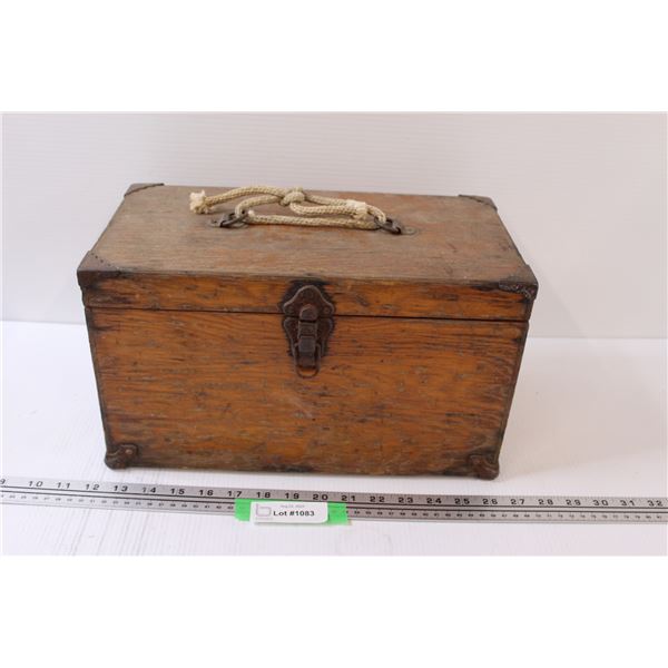 Ash Woodcraft Wooden Tackle Box - 8" x 14" x 7" - Some Wear