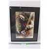 Image 1 : Pastel Art Rock Guitar Picture in Frame - 20" x 16"