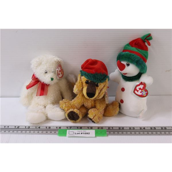 (3) Christmas Edition TY Beanie Babies