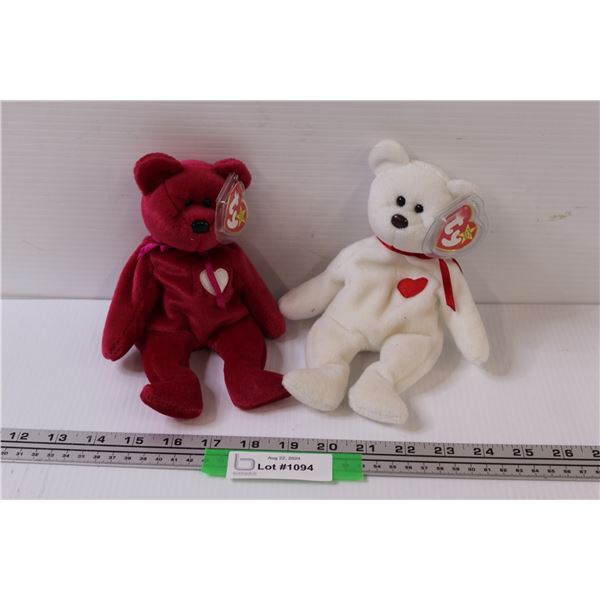 (2) Valentine's Day Edition TY Beanie Babies