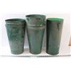 Image 1 : (6) Green Metal Planters - 16" & 14" Tall - Some Wear
