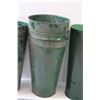 Image 3 : (6) Green Metal Planters - 16" & 14" Tall - Some Wear