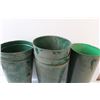 Image 5 : (6) Green Metal Planters - 16" & 14" Tall - Some Wear