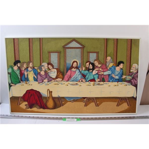 "The Last Supper" Painting in Frame - 34" x 20"