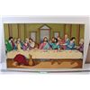 Image 1 : "The Last Supper" Painting in Frame - 34" x 20"